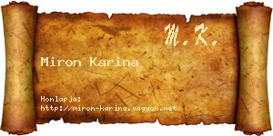 Miron Karina névjegykártya